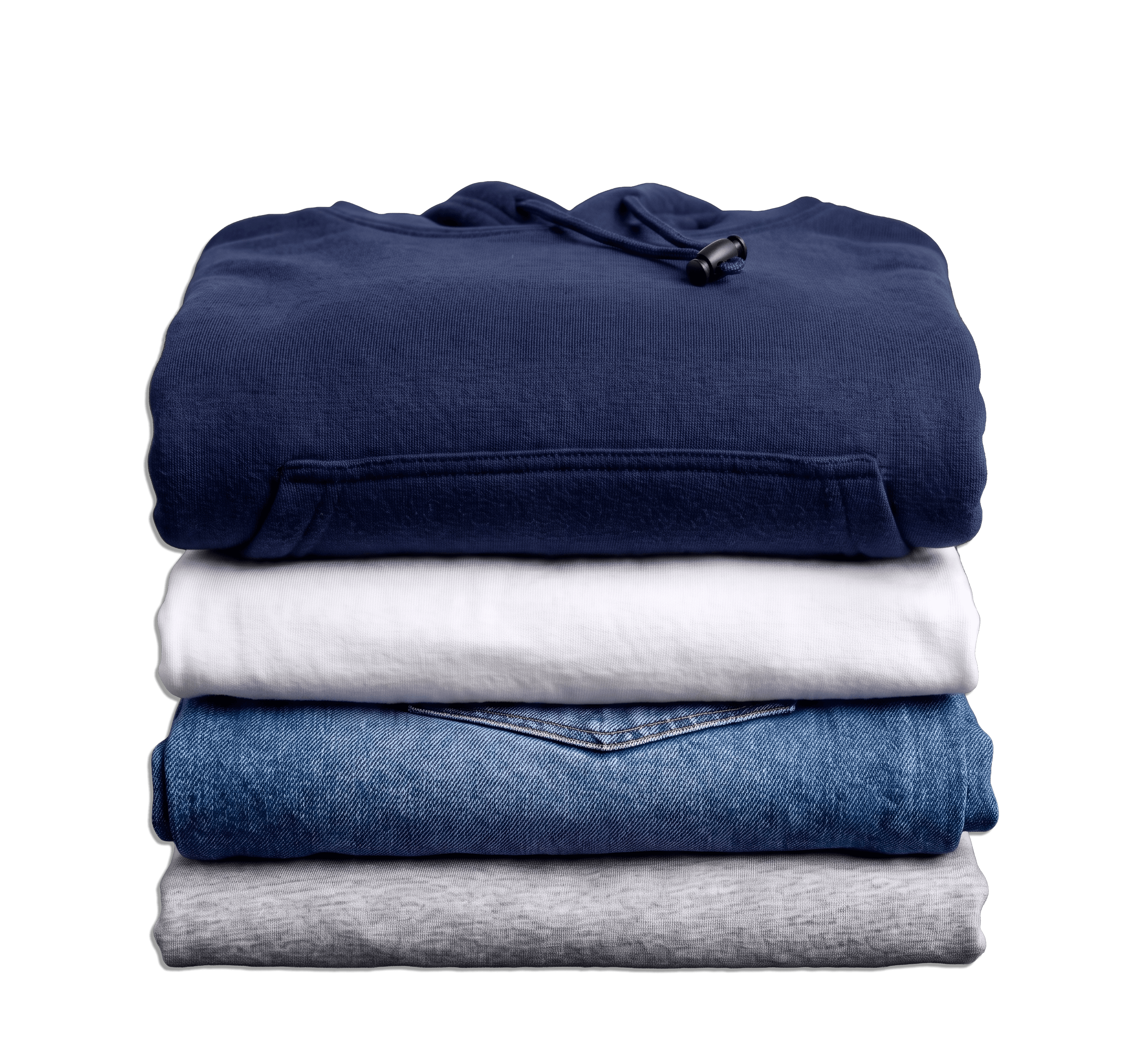 Neatly folded laundry from OOMZ wash and fold